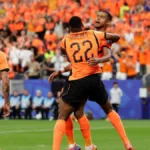 Al minuto 47, recién iniciada la segunda mitad, el atacante del Liverpool, Cody Gakpo, anotó el tercer tanto, y solo siete minutos más tarde, al 54', el propio Gakpo firmó su segundo gol de la jornada para poner una escandalosa pizarra de 4-0 - Foto: Federación Neerlandesa de Fútbol