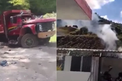 Según los reportes preliminares de las autoridades, la explosión afectó viviendas y espacios frecuentados por comunidades campesinas de la región. El atentado generó momentos de pánico entre los habitantes, quienes debieron buscar refugio mientras se desarrollaban las primeras labores de emergencia - Foto: Captura Vídeo Redes Sociales