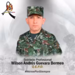 El militar fallecido fue identificado como Wilson Andrés Guevara, integrante del Ejército Nacional, quien perdió la vida mientras cumplía labores operacionales en el marco de los dispositivos de control territorial desplegados en el Catatumbo - Foto: Ejército Nacional