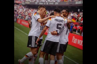 Al minuto 88 de tiempo corrido, Kai Havertz firmó su doblete particular y puso el definitivo 7-1 al picar el balón con maestría frente a la salida desesperada de Room - Foto: X/@DFB_Team