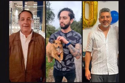 Los colombianos identificados por sus familiares son Héctor Eduardo Romero Ramírez, de 53 años; Luis Eduardo Romero Jiménez, de 30 años; y Mauricio Patiño Gallego, de 62 años. Los tres permanecen detenidos desde julio de 2025, por lo que completan cerca de un año privados de la libertad mientras avanzan las investigaciones en su contra - Foto: Familia Romero