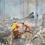 A los 16 incendios activos se suman tres conflagraciones controladas. En Nariño, las autoridades reportan controlado el incendio del corregimiento El Ejido, en Policarpa - Foto: Defensa Civil Colombiana