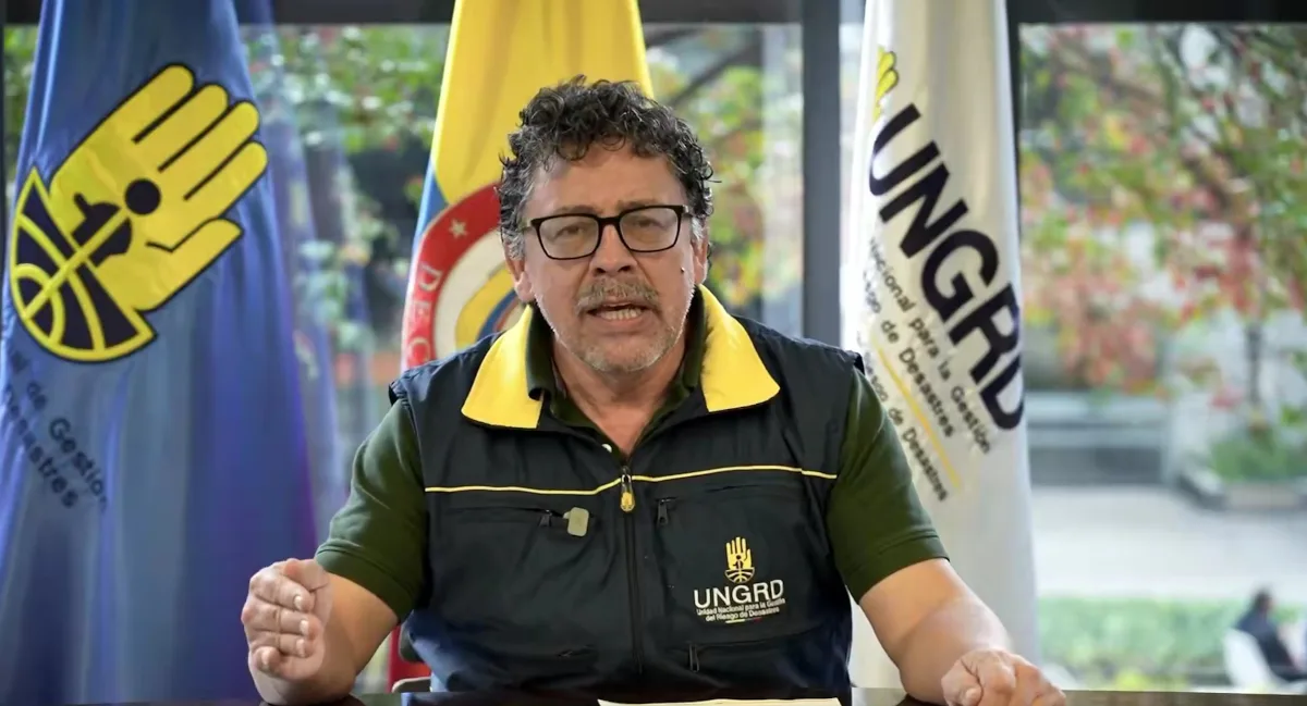 El director de la UNGRD, Javier Pava, explicó que la declaratoria de alerta naranja implica que las autoridades del nivel local, departamental y nacional permanezcan en estado de alerta y suministren información oportuna a las comunidades ubicadas en las zonas cercanas al volcán - Foto: UNGRD