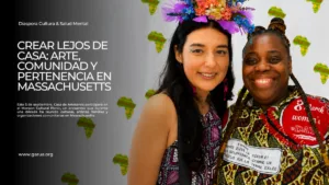 Representantes de Casa de Artesanos Julieth Cabral y Afri(K)que durante un encuentro cultural en Massachusetts. Afri(K)que, liderada por Karina Dise, organiza el Monson Cultural Picnic, que se realizará este 5 de septiembre. Foto: Casa de Artesanos.