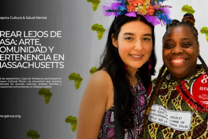 Representantes de Casa de Artesanos Julieth Cabral y Afri(K)que durante un encuentro cultural en Massachusetts. Afri(K)que, liderada por Karina Dise, organiza el Monson Cultural Picnic, que se realizará este 5 de septiembre. Foto: Casa de Artesanos.