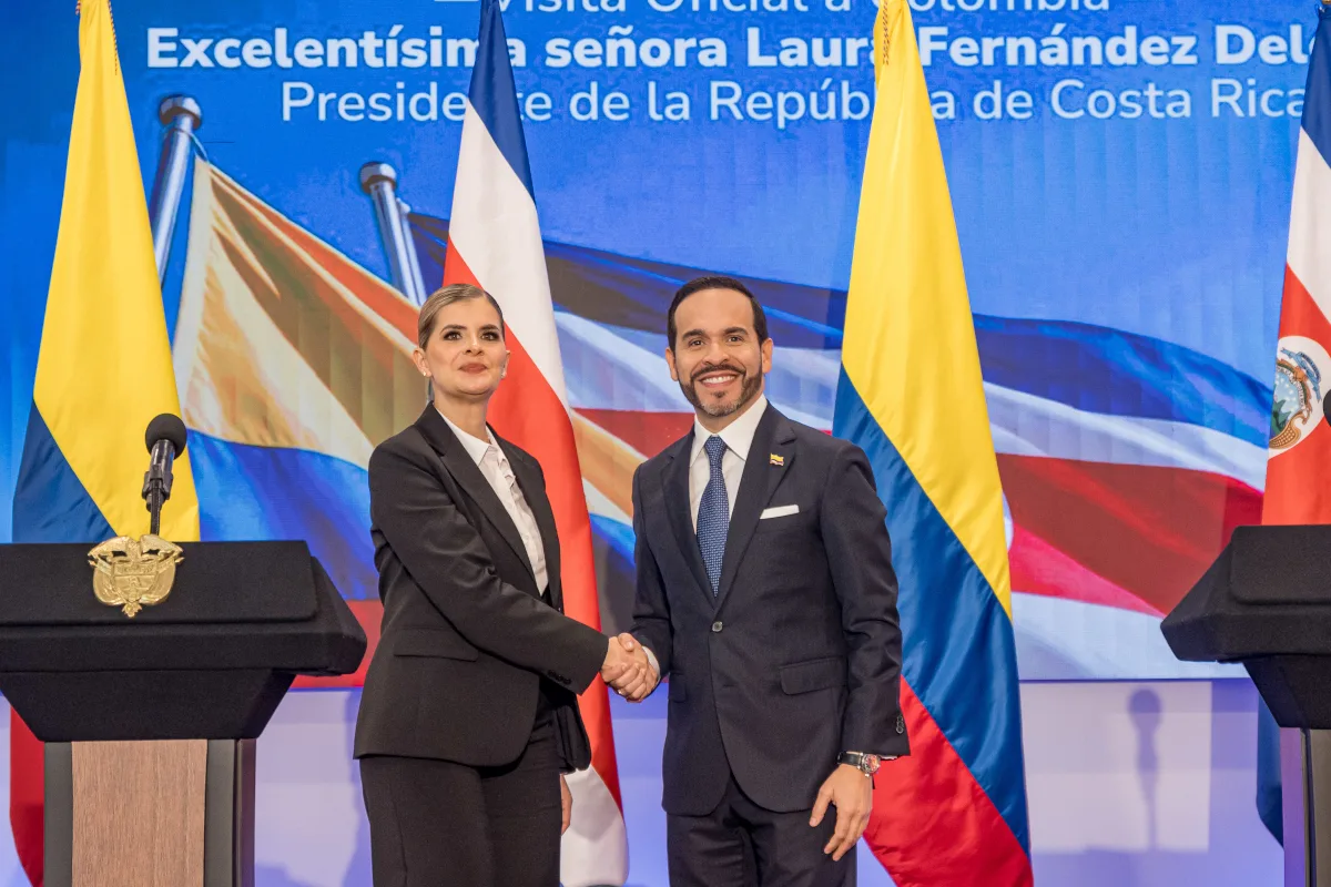 Fernández, por su parte, afirmó que Colombia y Costa Rica son aliados frente al narcotráfico y el denominado narcoterrorismo. La mandataria sostuvo que ambos gobiernos deben coordinarse para evitar que las organizaciones criminales aprovechen las fronteras entre los dos países - Foto: Presidencia
