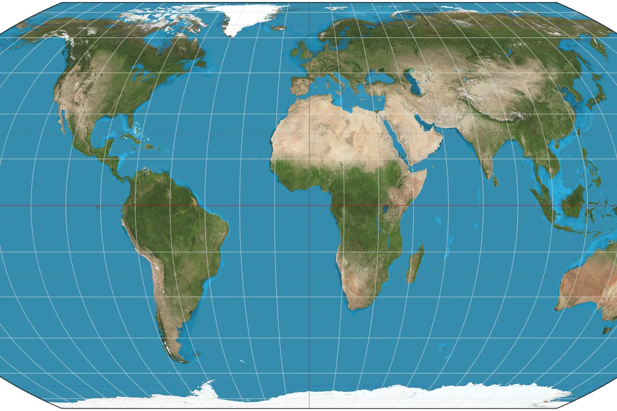 Equal Earth pertenece a una generación mucho más reciente de proyecciones. Fue desarrollada en 2018 por los cartógrafos Bojan Šavrič, Tom Patterson y Bernhard Jenny, vinculados respectivamente con Esri, el Servicio de Parques Nacionales de Estados Unidos y la Universidad Monash de Australia - Foto: Daniel R. Strebe