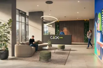 Se trata de Click Living, un proyecto desarrollado por Arquitectura y Concreto que se encuentra en etapa de preventa. La oferta contempla apartamentos de una y dos habitaciones, con unidades desde aproximadamente 40 metros cuadrados y más de 20 espacios comunes y amenidades - Foto: Click Living