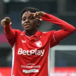 Al minuto 4, Kelly Ibargüen sorprendió a la defensa brasileña con un potente remate desde fuera del área y puso en ventaja a Santa Fe. El gol anticipó un partido exigente frente al vigente campeón del certamen, que había ganado sus dos encuentros anteriores de la fase de grupos - Foto: Independiente Santa Fe Femenino